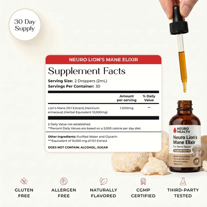 10,000mcg Lions Mane for Nerve Pain Relief